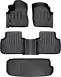 MAXLINER Floor Mats 2 Rows and Cargo Liner Behind 3rd Row Set Black for 2017-2018 Audi Q7 - All Models