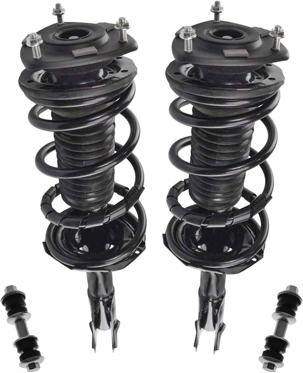 TRQ Front Suspension Kit Complete Strut & Coil Spring Assembly Sway Bar Stabilizer Link Compatible with 2004-2006 Scion xA xB