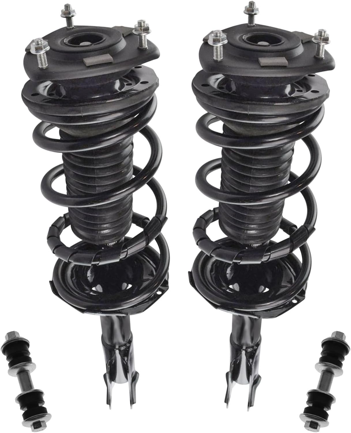 TRQ Front Suspension Kit Complete Strut & Coil Spring Assembly Sway Bar Stabilizer Link Compatible with 2004-2006 Scion xA xB