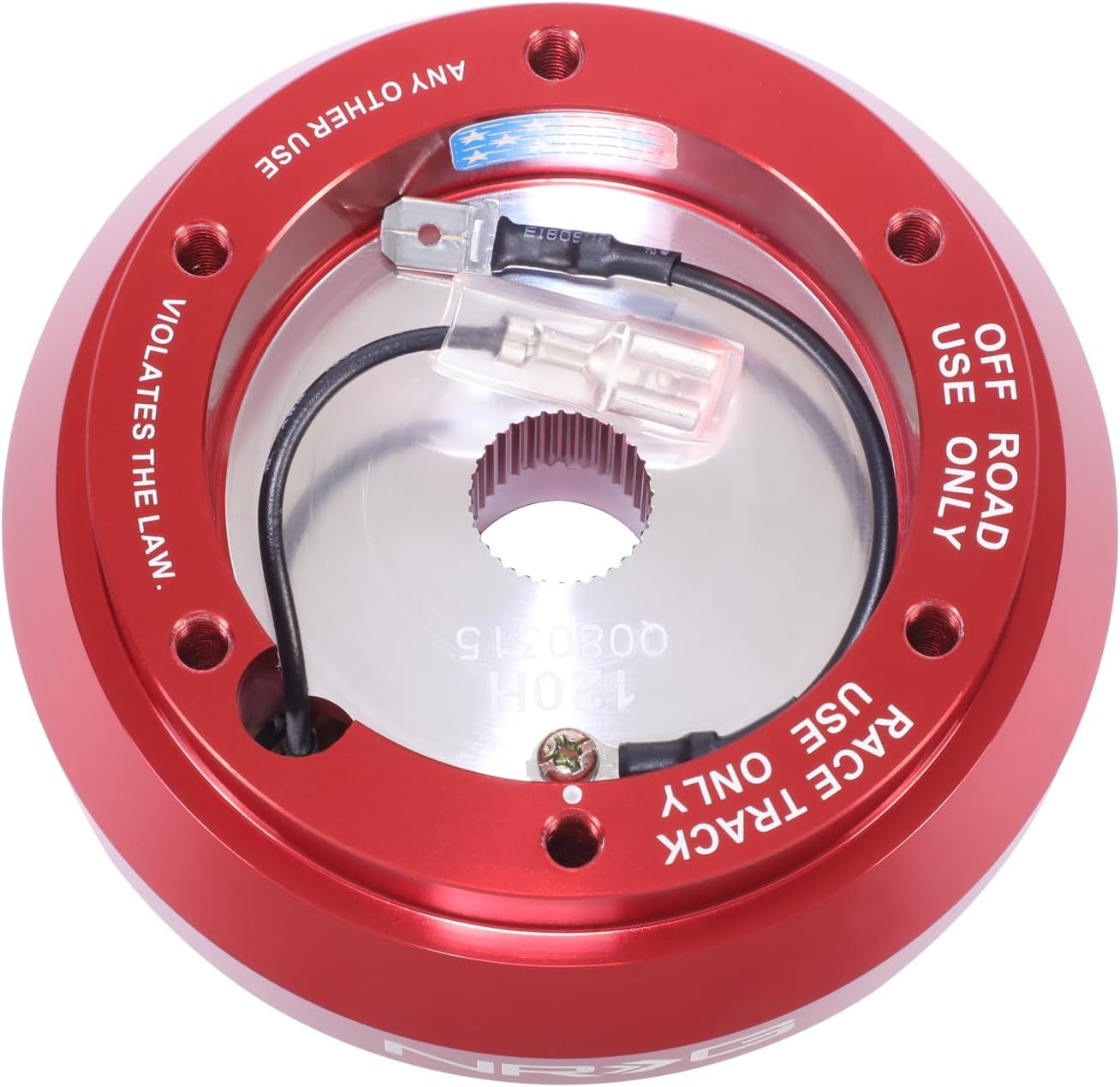 NRG Innovations Racing Style Steering Wheel Short Hub, Lockable Aluminum Steering Shaft, 6x70mm Bolt Pattern Quick Release Adapter Unit, For Toyota/Scion, Red, NRG-SRK-120H-RD