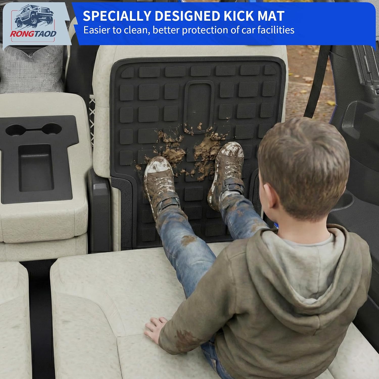 Rongtaod Floor Mats Compatible with 2023 2024 2025 2026 Honda Pilot 7&8-Seater Cargo Mat Trunk Mat Cargo Liner Kick Mats Back Seat Cover TPE All Weather Pilot Accessories (Floor Mats Full Set 7pcs)