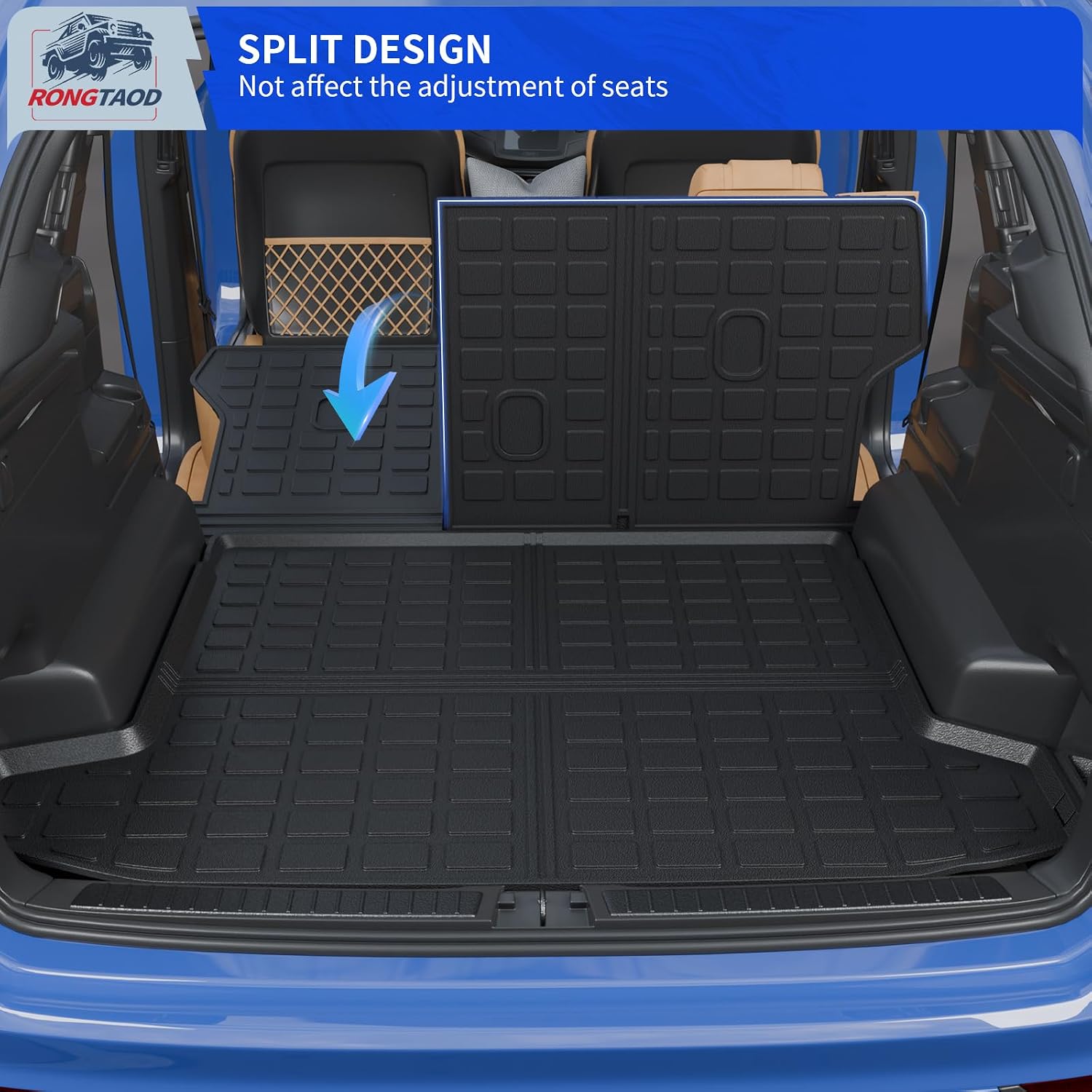 Rongtaod Floor Mats Compatible with 2022-2026 Hyundai Tucson Cargo Mat TPE Trunk Mat Cargo Liner All Weather Back Seat Cover Protectors 2025 Tucson Accessories (Backrest Mats+Trunk mat+Floor Mats)