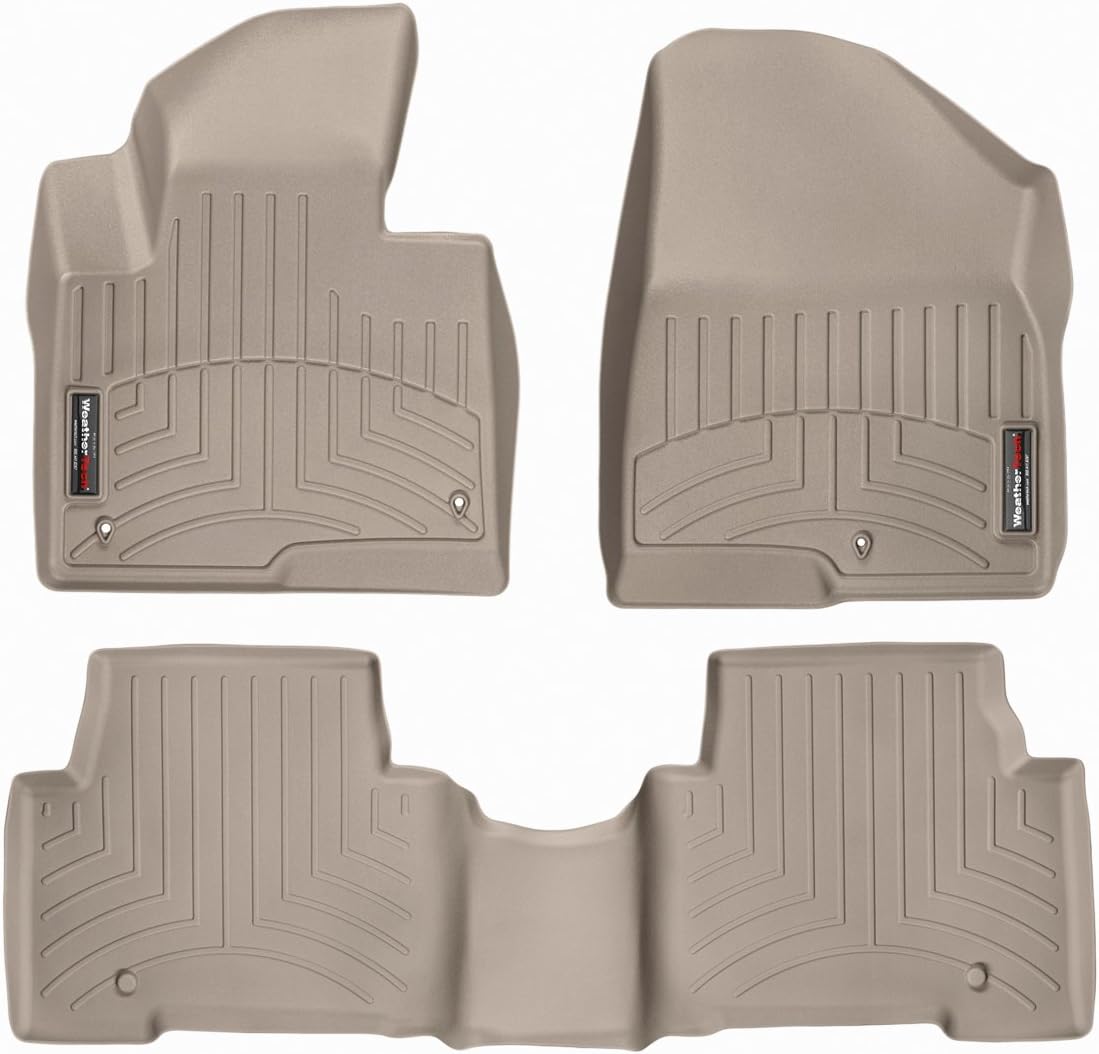 WeatherTech Custom Fit FloorLiners for Hyundai Santa Fe - 1st & 2nd Row (45440-1-2), Tan