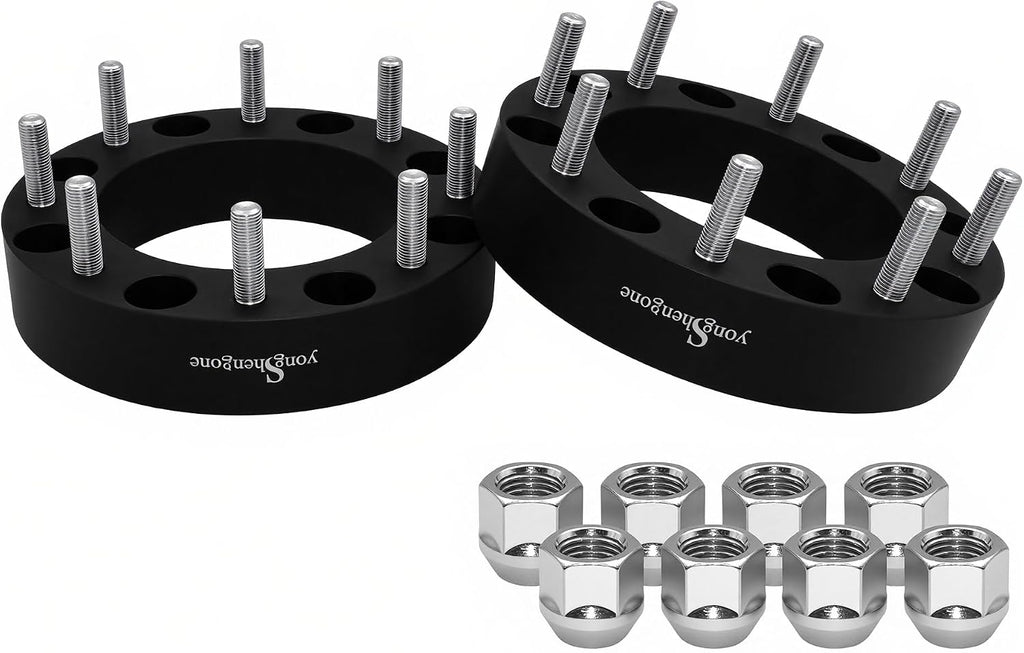 2' 8x210 Hubcentric Wheel Spacers - 154.2mm Hub Bore & M14x1.5 Studs - Forged Spacers for 2011-2024 Chevy Silverado 3500 HD & GMC Sierra 3500 HD Dually Front Wheels (Pair of 2)