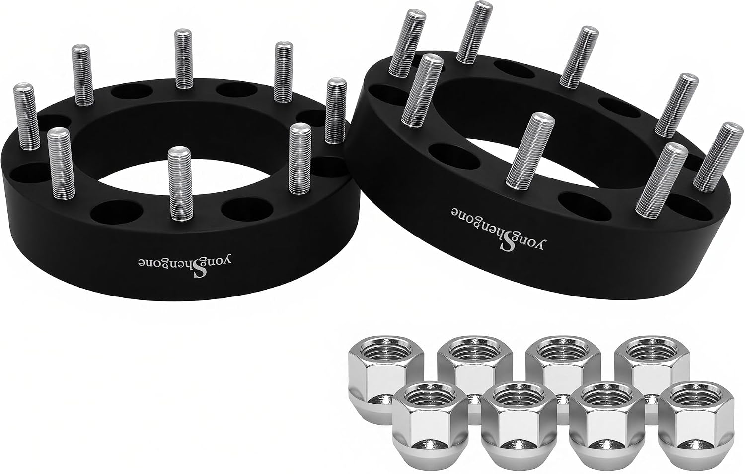 2' 8x210 Hubcentric Wheel Spacers - 154.2mm Hub Bore & M14x1.5 Studs - Forged Spacers for 2011-2024 Chevy Silverado 3500 HD & GMC Sierra 3500 HD Dually Front Wheels (Pair of 2)