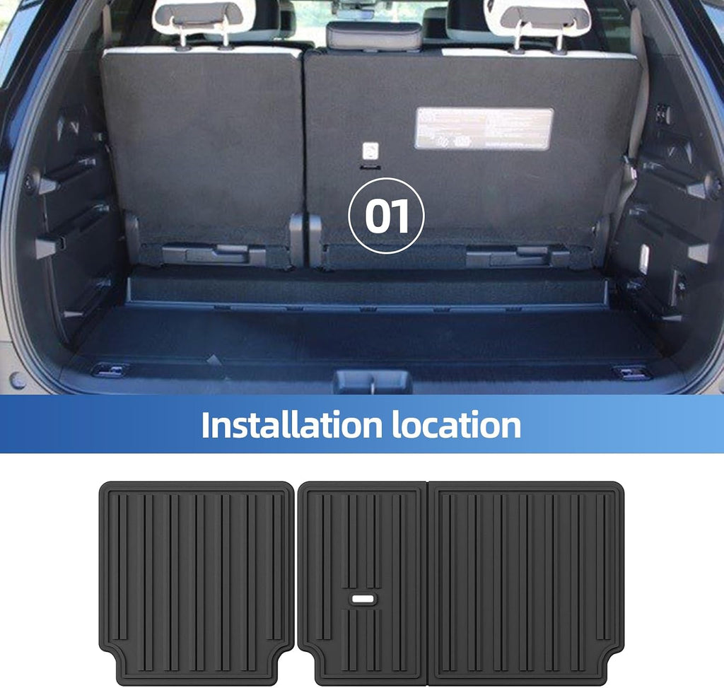SMABEE Floor Mats & Cargo Liner & Backrest Mats for Toyota Sequoia 2023 2024 2025 2026, TPE All Weather Floor Liners Trunk Mat Accessories Protection Mats Interior Black