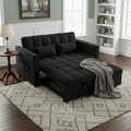 Convertible Sofa Bed,3 in 1 Pull Out Couch Adjustable Backrest, Modern Velvet Upholstery Sleeper Sofa Bed, Loveseat Couch for Living Room, Bedroom & Apartments (Black)