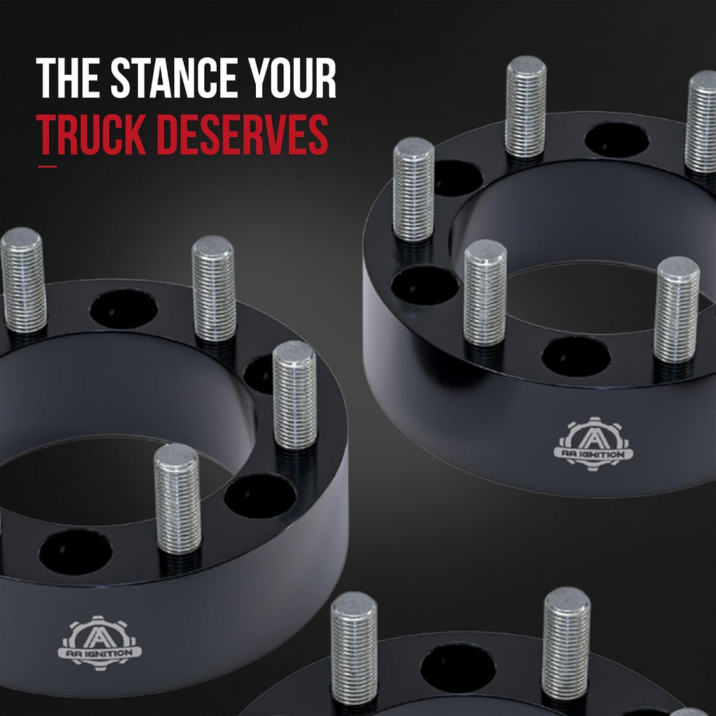 6x5.5 Wheel Spacers 2 Inch, Set of 4 - 6 Lug 50mm Wheel Centric Adapter - Fits Chevy, GMC & Cadillac - 1999-2022 Silverado, Sierra, Avalanche, Tahoe & Suburban - 6x139.7mm Bolt Pattern, M14x1.5 Studs