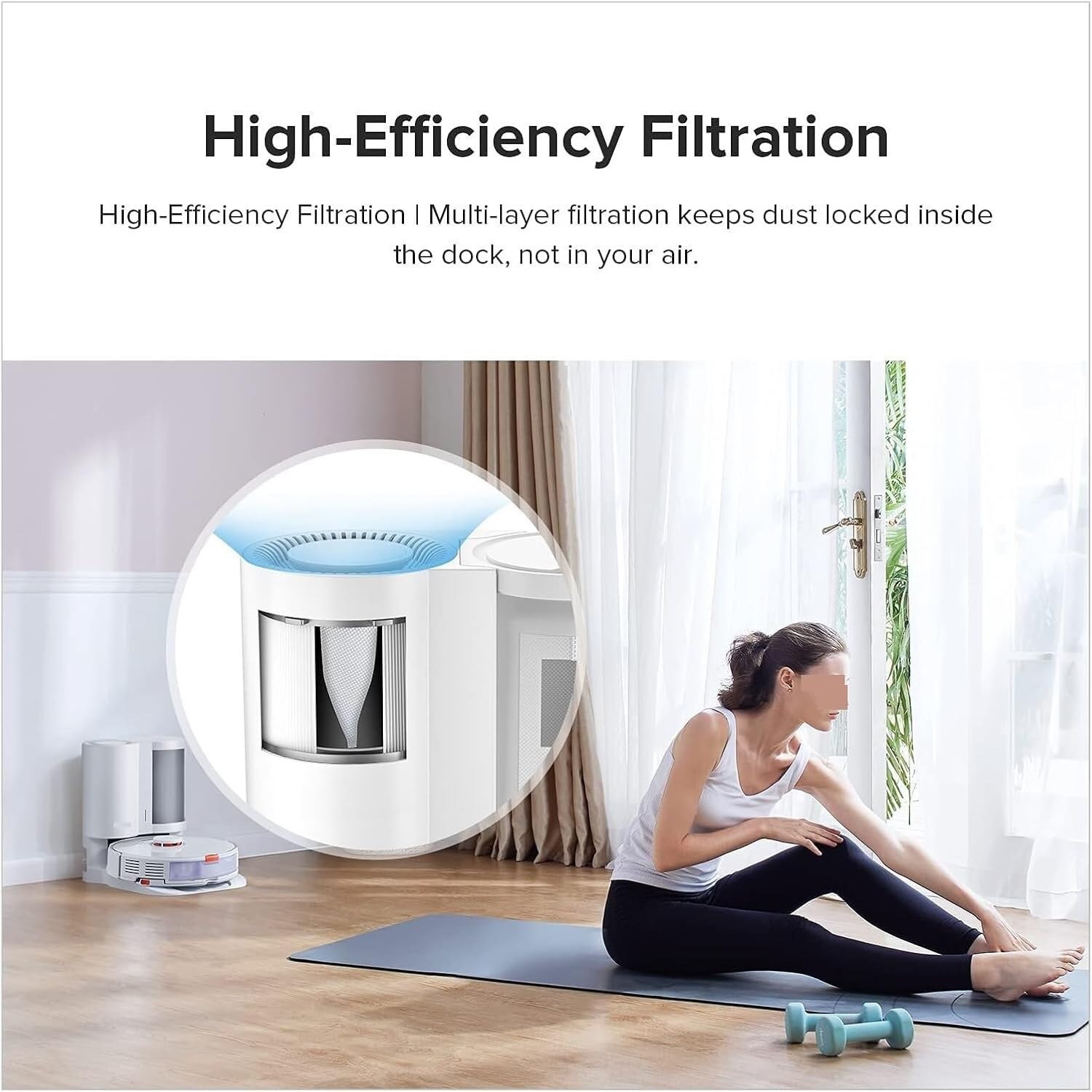 Auto-Empty Dock, Automatic Dust Collection, Intelligent Emptying，3L Dust Bag, App-Controlled, Compatible for Roborock S7 S7 MaxV Robot Vacuum(AU)