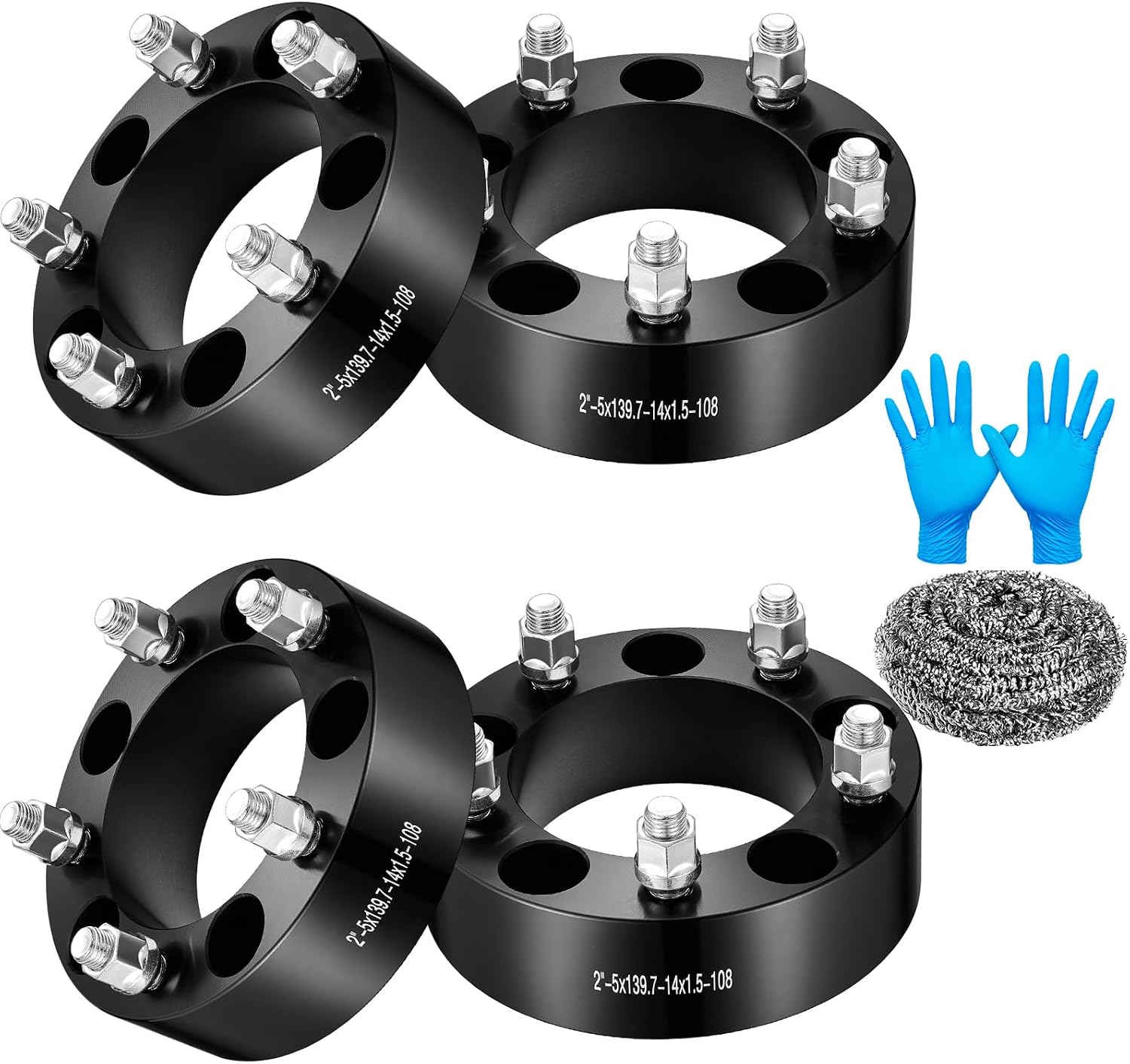 2 inch 5x5.5 Wheel Spacers Compatible with RAM 1500 2012-2018,108mm Center Bore & 5 Lug M14x1.5 Studs & 139.7mm Forged Wheel Spacer Compatible with RAM 1500 Classic 2019-2022,4PCS