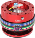 NRG Innovations Gen 2.0 Steering Wheel Quick Release Adapter 6-HOLE with Mounting Bolts, Quick Release - Red Body/Mexicali ring with Prisma Collab, NRG-SRK-200RD-MEXICALI