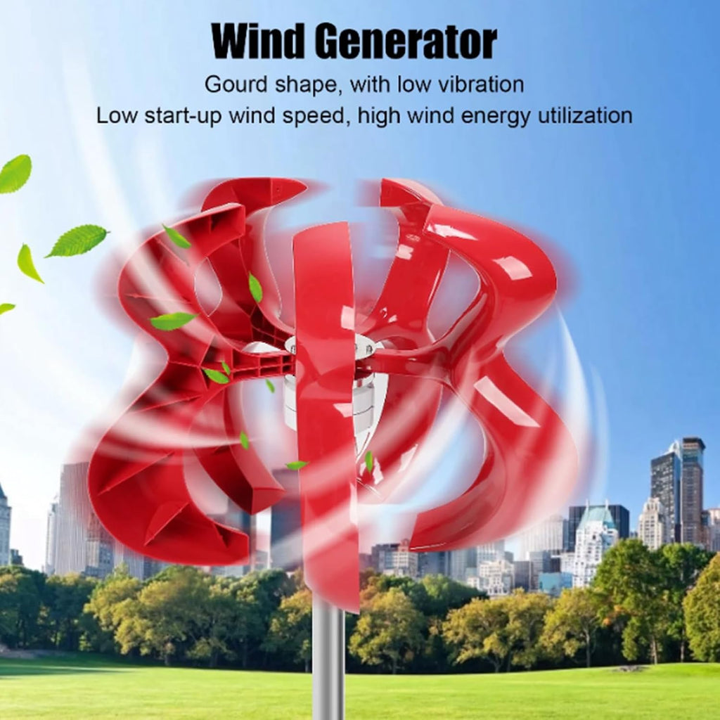 1000W Wind Power Generator Set,Wind Turbine Set 5 Blade with Controller No Noise 12V 24V 48V Wind Generators for Courtyard Outdoor Street