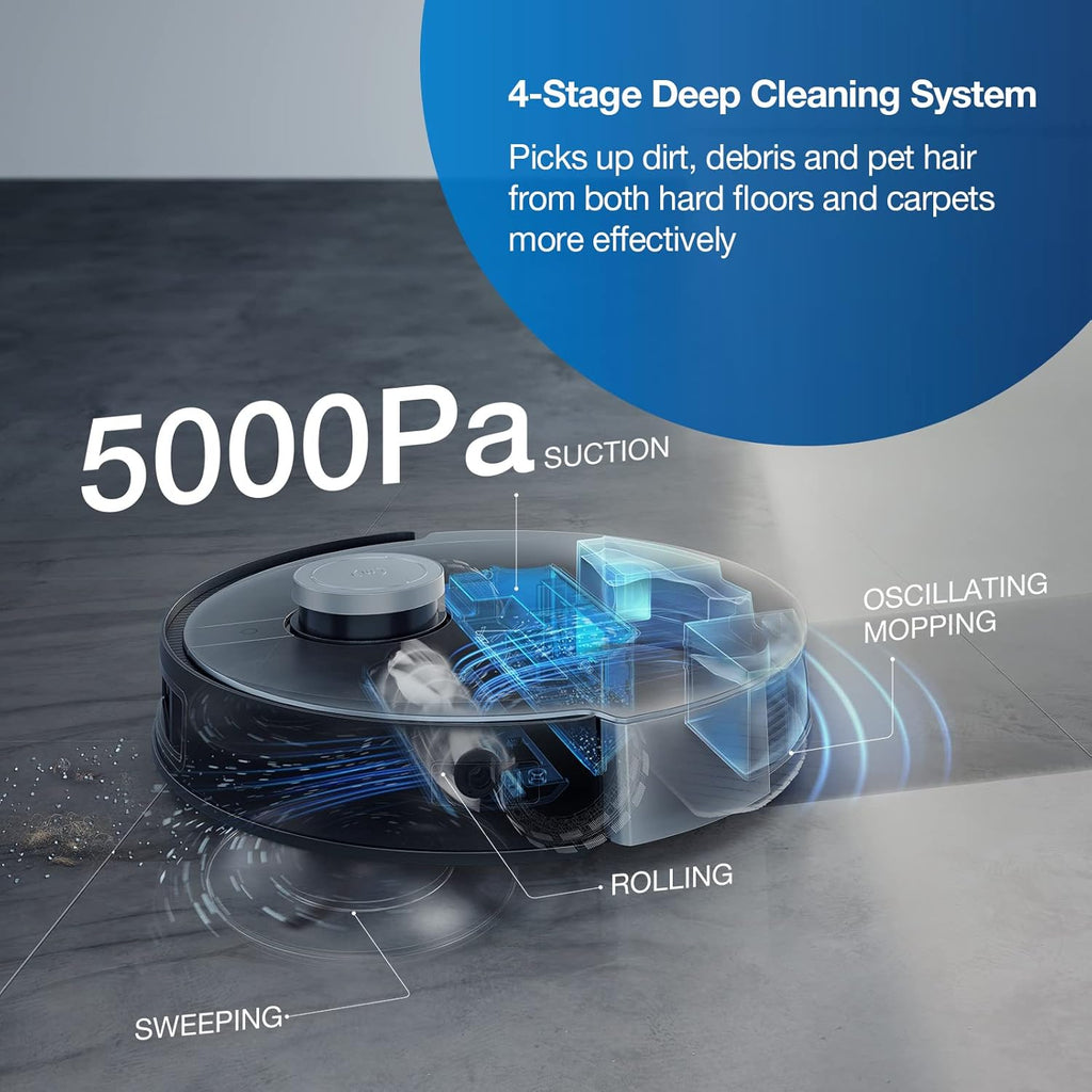 ECOVACS R-OZX1PLUS DEEBOT X1 PLUS Robotic Vacuum Cleaner Auto Empty Station + AIVI 3D + TrueMapping 2.0 + AI Voice Assistance - Certified Refurbished