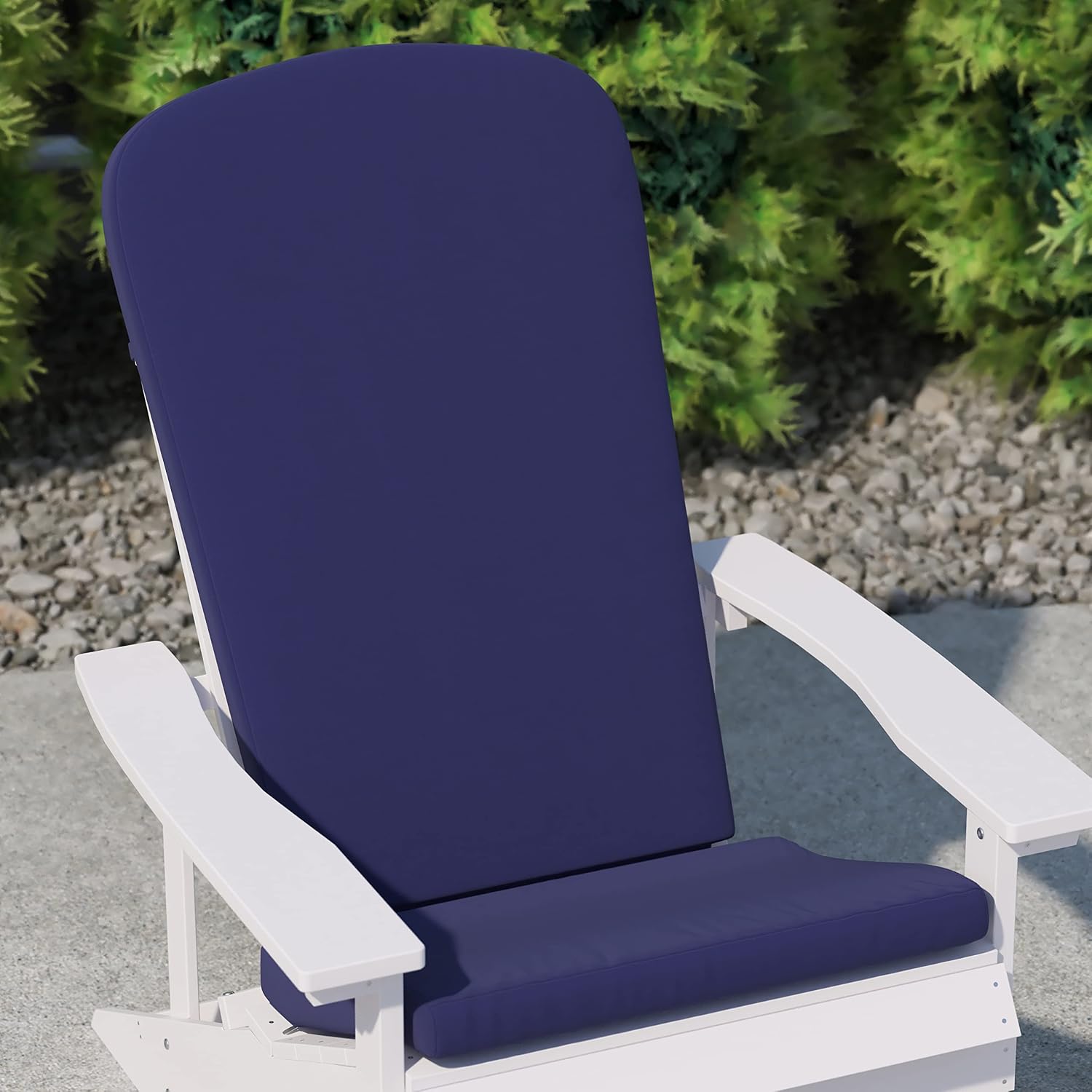 Flash Furniture Charlestown Set of 2 Adirondack Chair Cushions - Blue Fabric Cushions - 2' Thick Padding - Indoor/Outdoor - Patio Chair Replacement Cushions