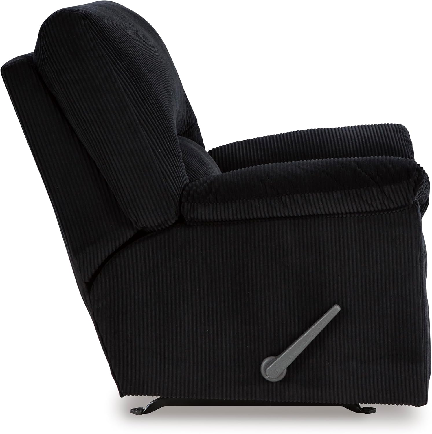 Signature Design by Ashley SimpleJoy Casual Manual Rocker Recliner with Pillow-Top Arms, Black
