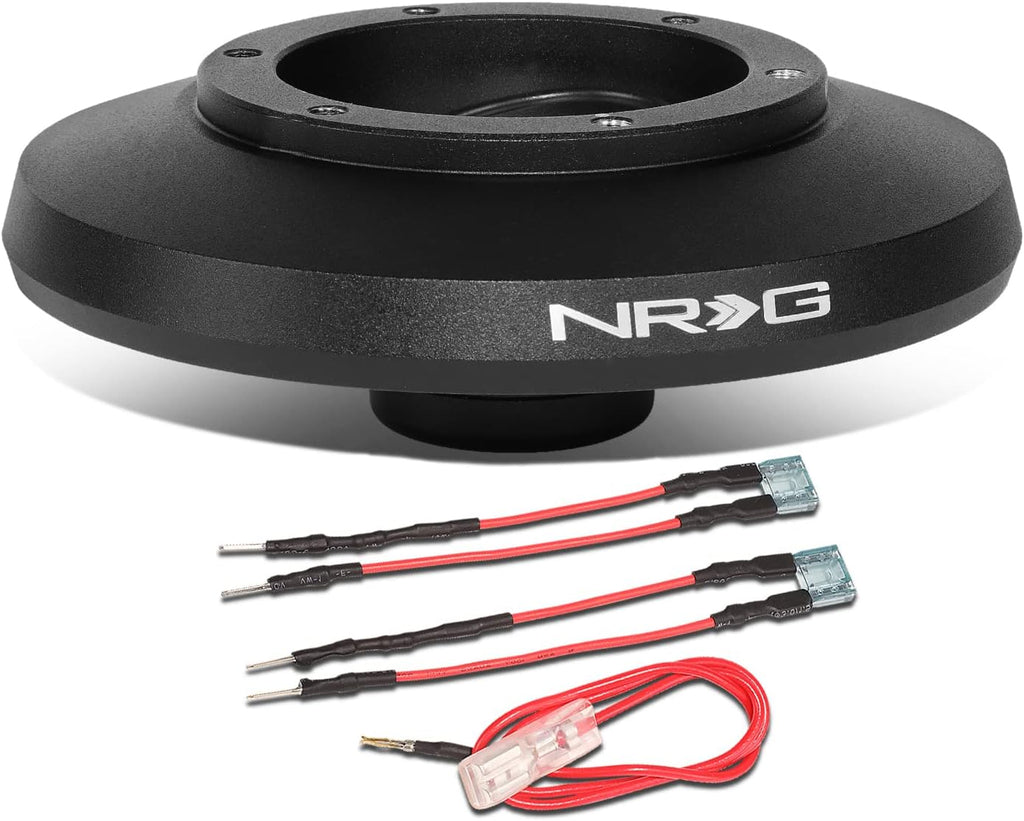 NRG Innovations Racing Style Steering Wheel Short Hub, Lockable Aluminum Steering Shaft, 6x70mm Bolt Pattern Quick Release Adapter Unit, Compatible With 13+ Mini Cooper Gen3, Black, NRG-SRK-F56H