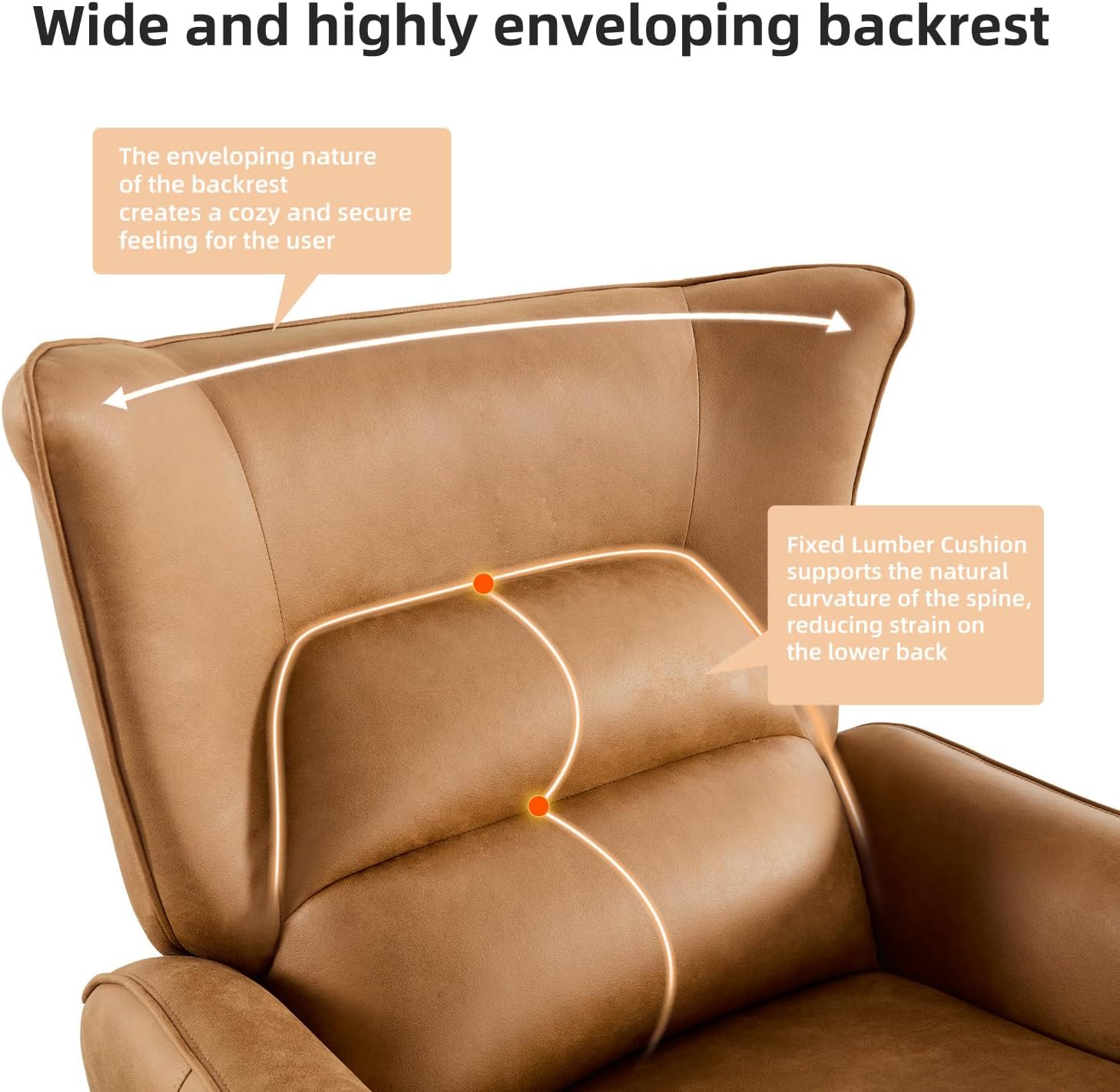 INZOY Power Swivel Rocker Recliner Glider, Oversize Electric Swivel Rocker Recliners with Highly Enveloping Backrest, Nursery Rocking Recliner Chair Fabric Reclining Sofa for Living Room, Brown