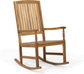 Christopher Knight Home Traditional Patio Garden Furniture Rocking Chair, Outdoor Acacia Wood Club Chair with Rocking Feature, Lounging Armchair, Solid Wood Accent Chair, Brown/Teak
