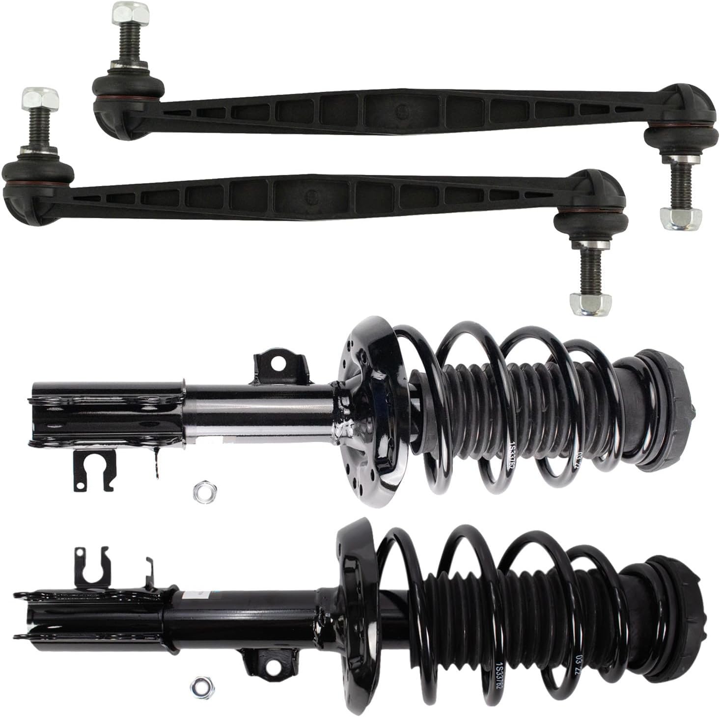 TRQ Front Suspension Kit Complete Strut & Coil Spring Assembly Sway Bar Stabilizer Link Compatible with 2012-2019 Chevrolet Sonic