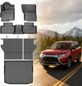 Floor Mats for Mitsubishi Outlander Sport 2011-2024, Outlander Sport Floor Mats Custom Fit Floor Liners & Seatback Mat & Cargo Liner, TPE Non-Slip Waterproof Summer Winter Outlander Mats Accessories