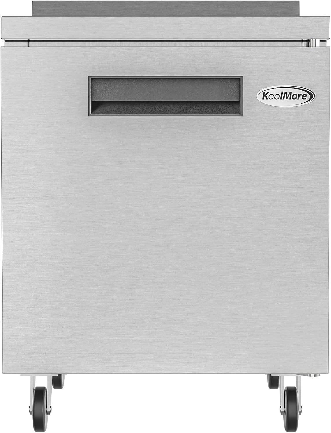 KoolMore 27' Stainless Steel Worktop Commercial Freezer with 3 1/2' Backsplash - 6.3 cu.ft