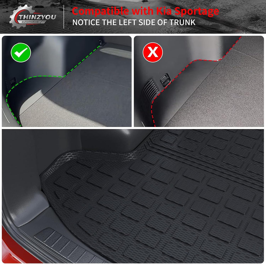 Floor Mats Compatible with 2023 2024 2025 2026 Kia Sportage Cargo Mat Cargo Liner TPE All Weather Back Seat Cover Protector 2025 Sportage Accessories (Trunk Mat+Backrest Mats+Floor Mats)