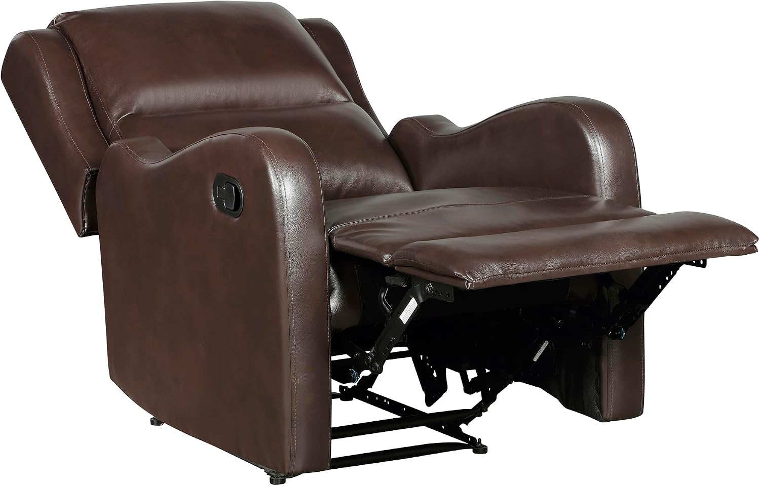 Lexicon Manual Recliner Chair, Reclining Sofa Chair, Home Theater Seating, Wall Hugger, Manual Recliner for Living Room/Office/Apartment, Easy Assembly, Brown Faux Leather
