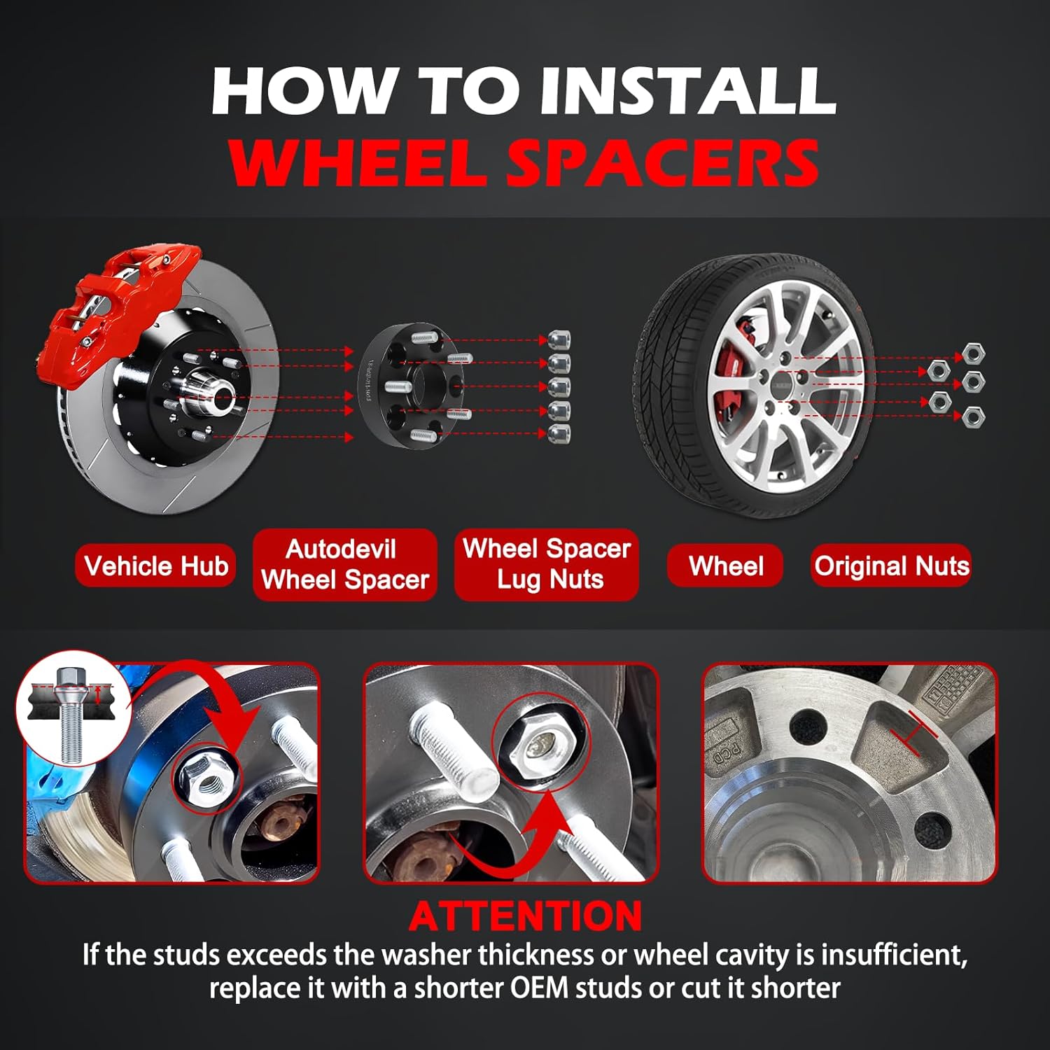 6x5.5 Wheel Spacers 2 inch, Wheel Adapters (6x139.7mm) PCD, 78.1mm Hub Bore, M14x1.5 Studs, Aluminum CNC 4pcs Car Wheel Accessories for Silverado 1500 Tahoe Sierra/Yukon Suburban Escalade