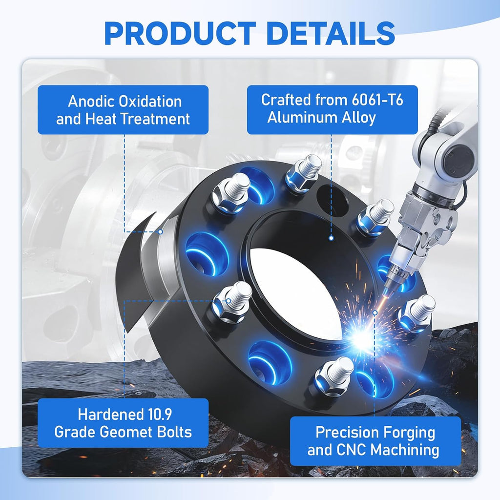 4Pcs 2 inch Hubcentric Wheel Spacers PCD 6x5.5 inch Center Bore 78.1mm with M14x1.5 Studs for 1999-2025 Silverado 1500/ Suburban/Avalanche/Express 1500, for Sierra/Yukon/Yukon XL