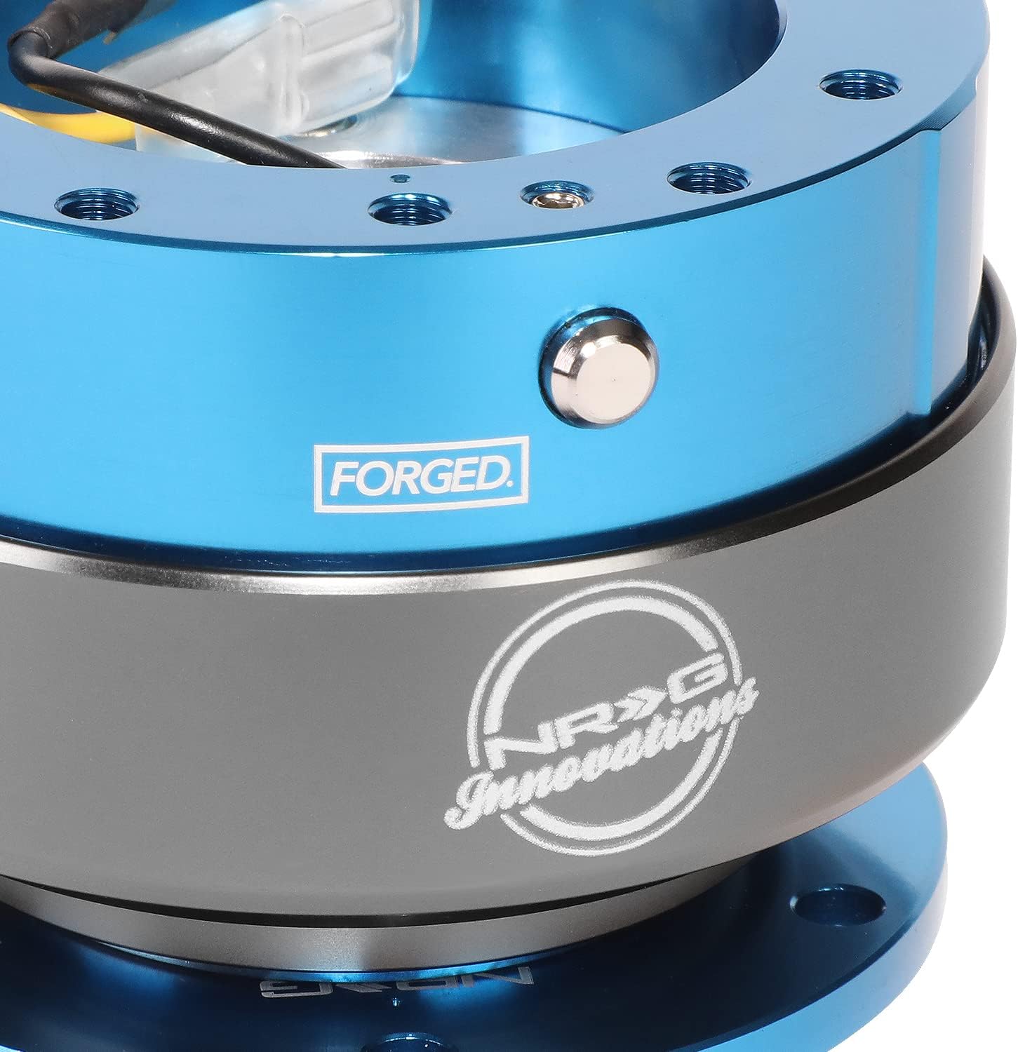 NRG Innovations-TI Full T-6061 Aluminum Steering Wheel 6-bolt Hub Gen 2.0 Quick Release Adaptor Kit Blue, NRG-SRK-200BL