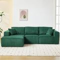 Garvee Boneless Cloud Couch 108' Sectional Modern Comfy l-Shape Convertible Compression Sleeper Modular Sofa with Corduroy Fabric Deep Seat Loveseat + Chaise for Living Room No Assembly Required