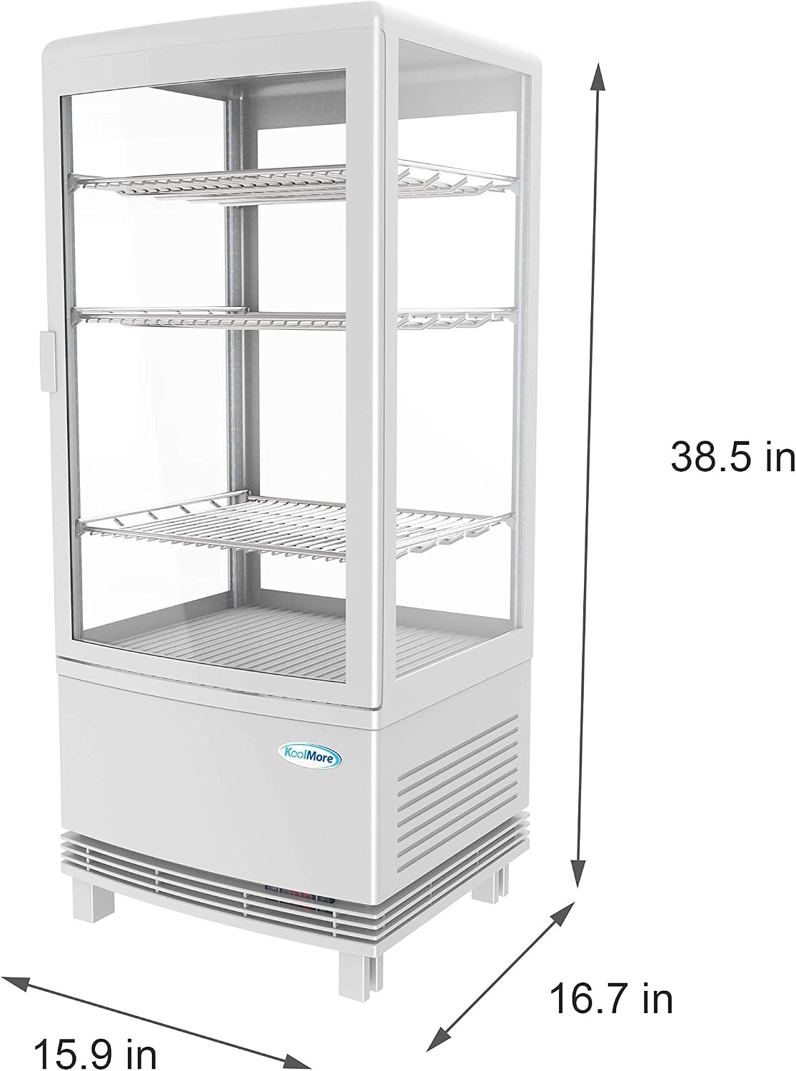 KoolMore Countertop Display Refrigerator - Commercial Beverage Cooler with LED lighting - 3 cu. ft Capacity
