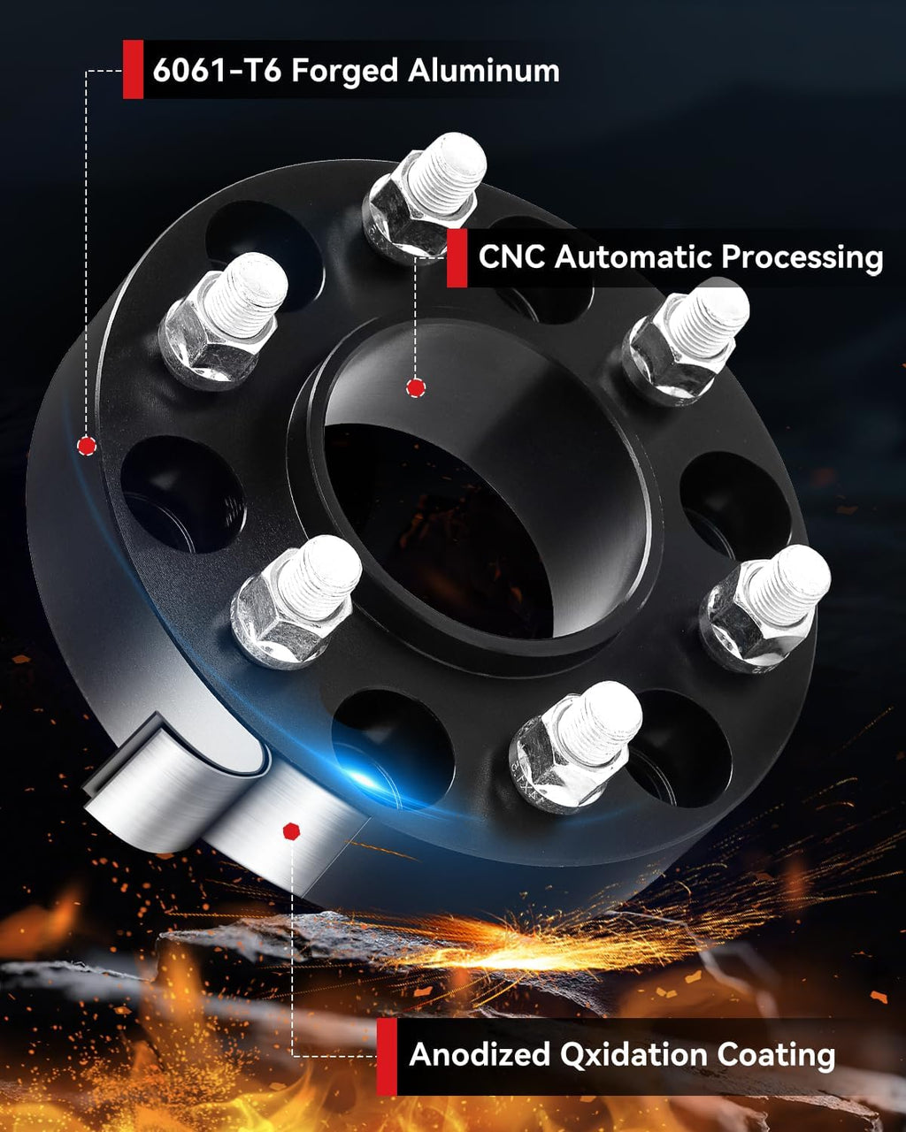 YIZBAP 4PCS 6x5.5 to 6x135 Wheel Adapters for F150 Wheels on Silverado 1500 Vehicle, 1.5 inch 6x139.7mm to 6x135mm Wheel Adapter 87.1mm Hub Centric and 78.1mm Hub Bore with M14x1.5 Studs