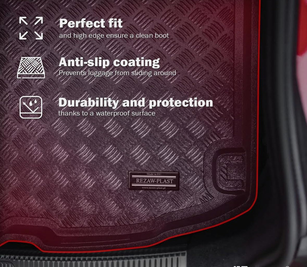 Rezaw-Plast Floor Mats & Cargo Liner for Jeep Liberty 2008–2012 – Custom Fit, Heavy Duty Rubber Mats, Waterproof All-Weather Interior Protection, Flat PE Trunk Mat, Odorless, Black