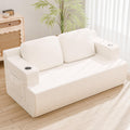 Homall 67' Cloud Couch Sofa 2 Seater Comfy Upholstered Loveseat Floor Sofa with High Density Memory Foam, No Assembly Required, Boneless Couch for Bedroom Living Room (White, Loveseat)