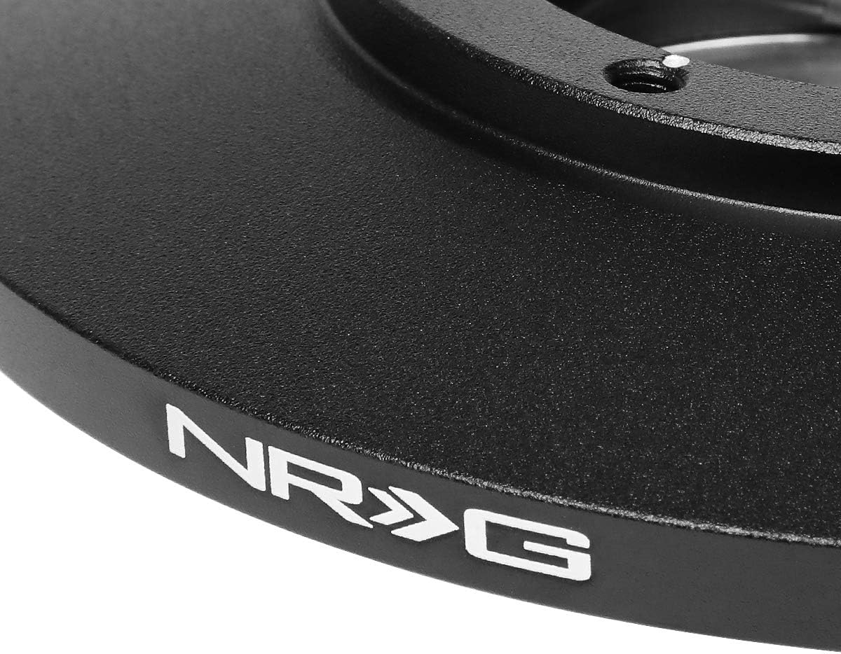 NRG Innovations Racing Style Steering Wheel Short Hub, Lockable Aluminum Steering Shaft, 6x70mm Bolt Pattern Quick Release Adapter Unit, Compatible For 07-13 Mini Cooper, Black, NRG-SRK-MINH