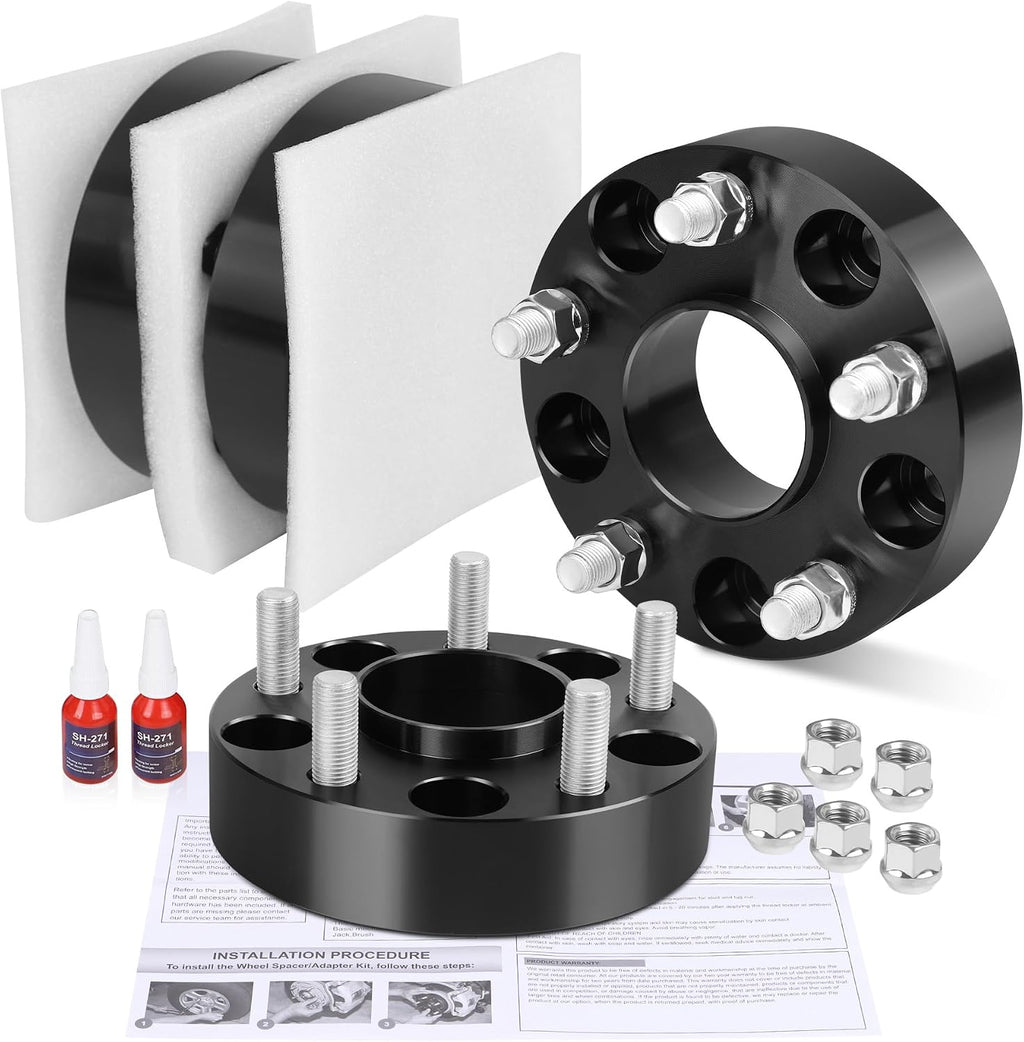 FLYCLE 1.5 inch 5x5 Hubcentric Wheel Spacers for 2018-2025 Wrangler JL/JLU, 2019-2025 Gladiator JT, 5x127mm Forged Wheel Spacer with 14x1.5 Studs & 71.5mm for 2011-2025 Grand Cherokee WK2 Durango