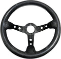 Universal 350mm Real Carbon Fiber Racing Steering Wheel Black | 3' Depth, Hard and Lightweight ,6 Holes JDM