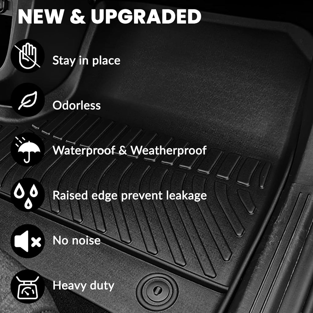 Auxko All Weather Floor Mats Cargo Mat for Lexus TX TX350 TX500h TX550h+ 7 Seats 2026 2025 2024 with Backrest Mat Door Sill Protector(2nd Door) TPE Floor Liners Accessories Odorless Black