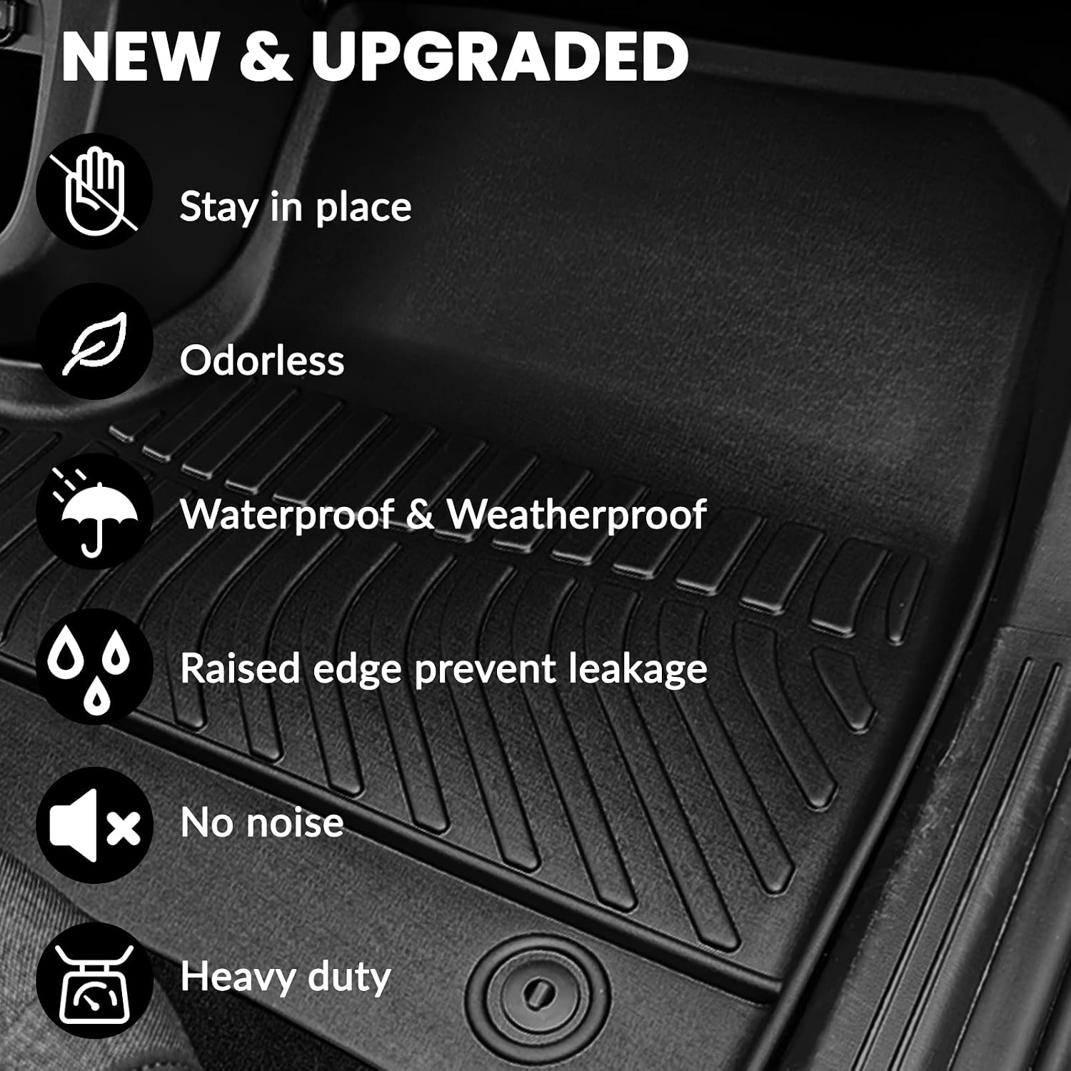 Auxko All Weather Floor Mats Cargo Mat for Lexus TX TX350 TX500h TX550h+ 7 Seats 2026 2025 2024 with Backrest Mat Door Sill Protector(2nd Door) TPE Floor Liners Accessories Odorless Black