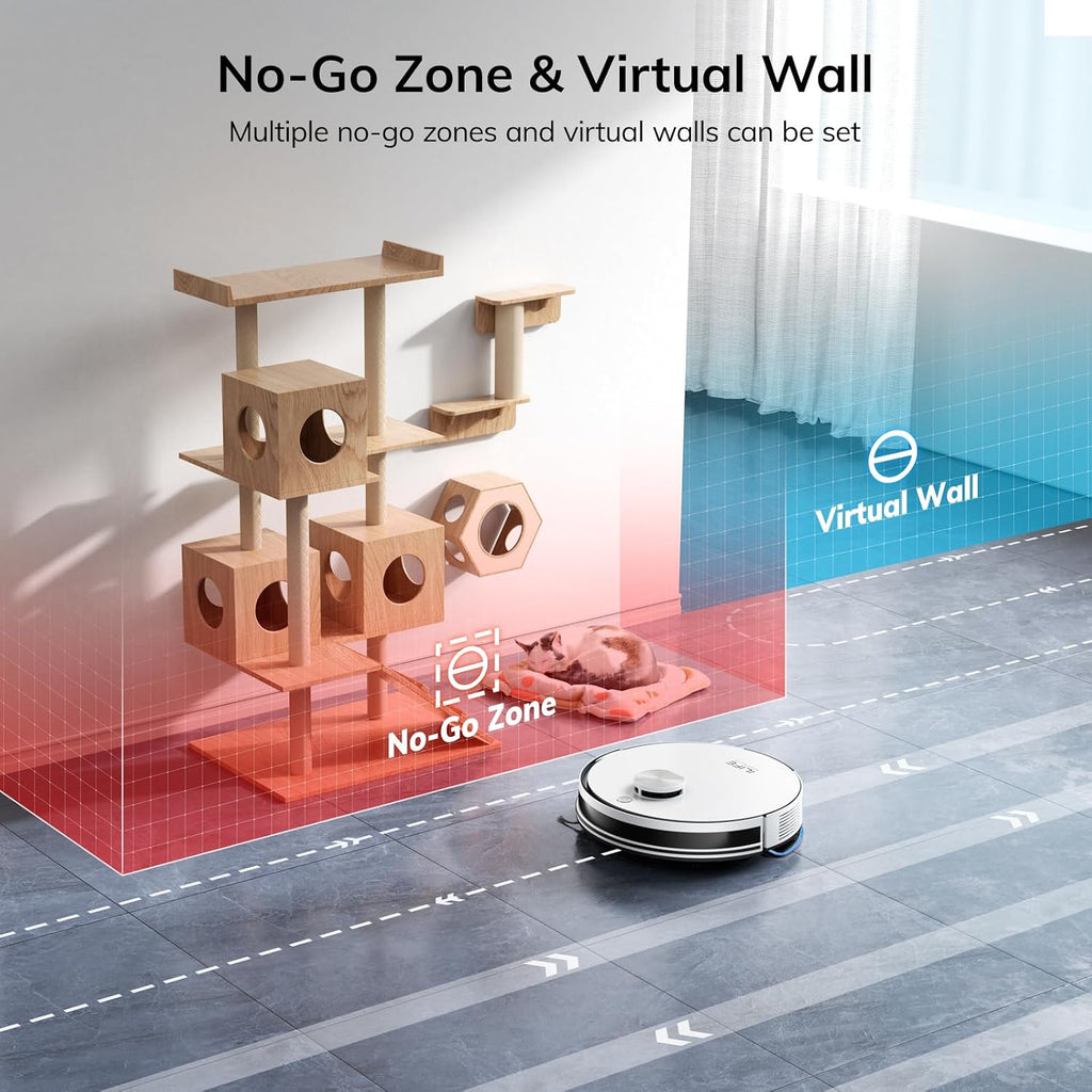 ILIFE A30 Pro Robot Vacuum and Mop Combo, Self Emptying Robot Vacuum Cleaner + Replacement Roller Brushes, 2 Pack Included