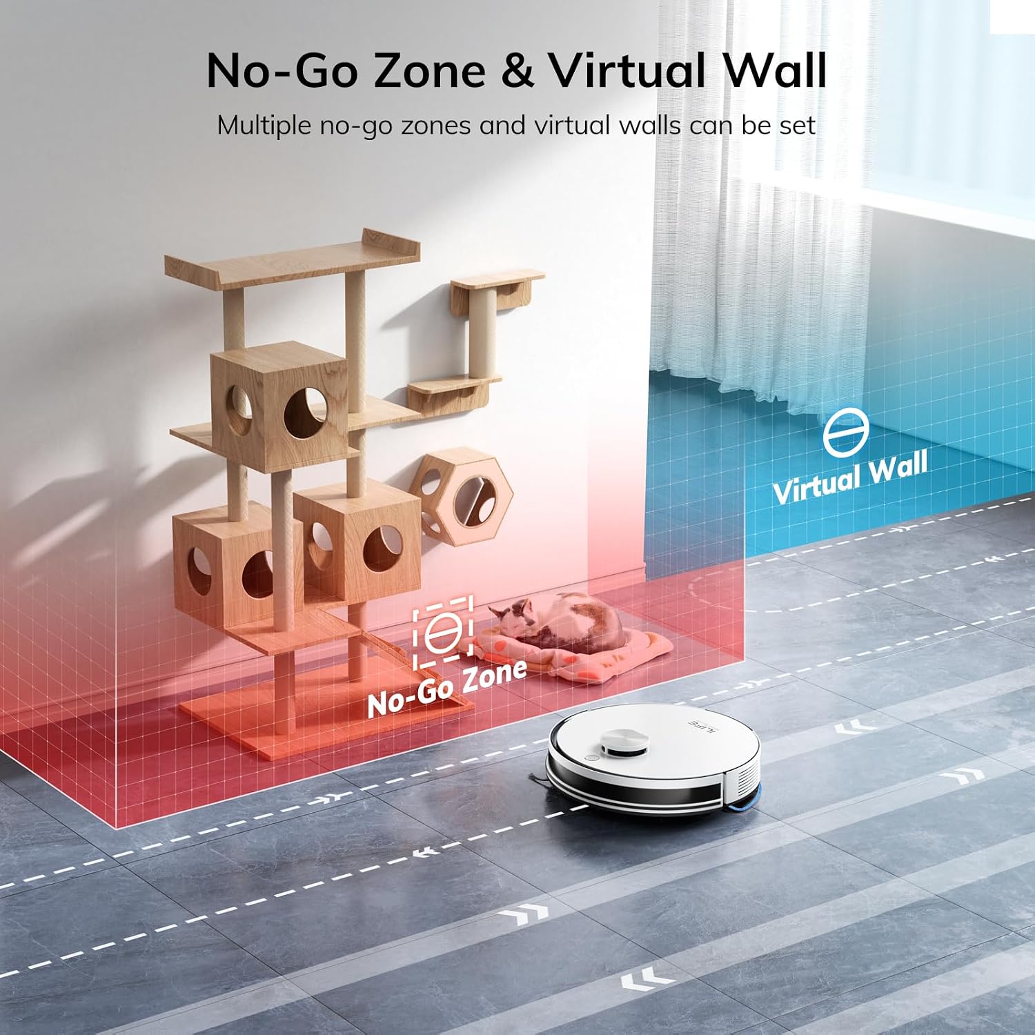 ILIFE A30 Pro Robot Vacuum and Mop Combo, Self Emptying Robot Vacuum Cleaner + Replacement Roller Brushes, 2 Pack Included
