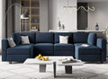 Belffin Modular Reversible Sectional Sofa U Shaped Couch with Storage Seat with Chaise Velvet Blue…