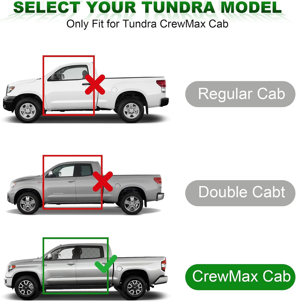 AOMSAZTO Floor Mats for 2022-2026 Toyota Tundra/Tundra Hybrid (Only CrewMax Cab) 5.5FT Truck Bed Mat - All Weather Protection Floor Liners & Bed Liner Set Accessories