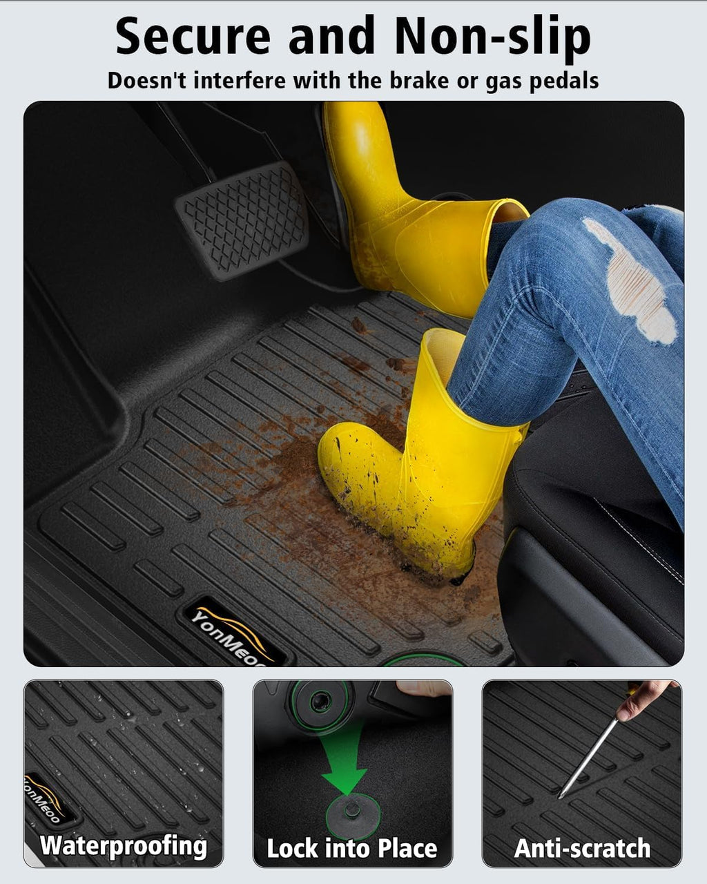 Floor Mats Custom Fit for Chevy Equinox EV 2025 Trunk Mat with Backrest Mat All Weather TPE Rubber Cargo Liner Anti-Slip Full Set for Equinox Accessories (Trunk Mat+Backrest Mats+Floor Mats)