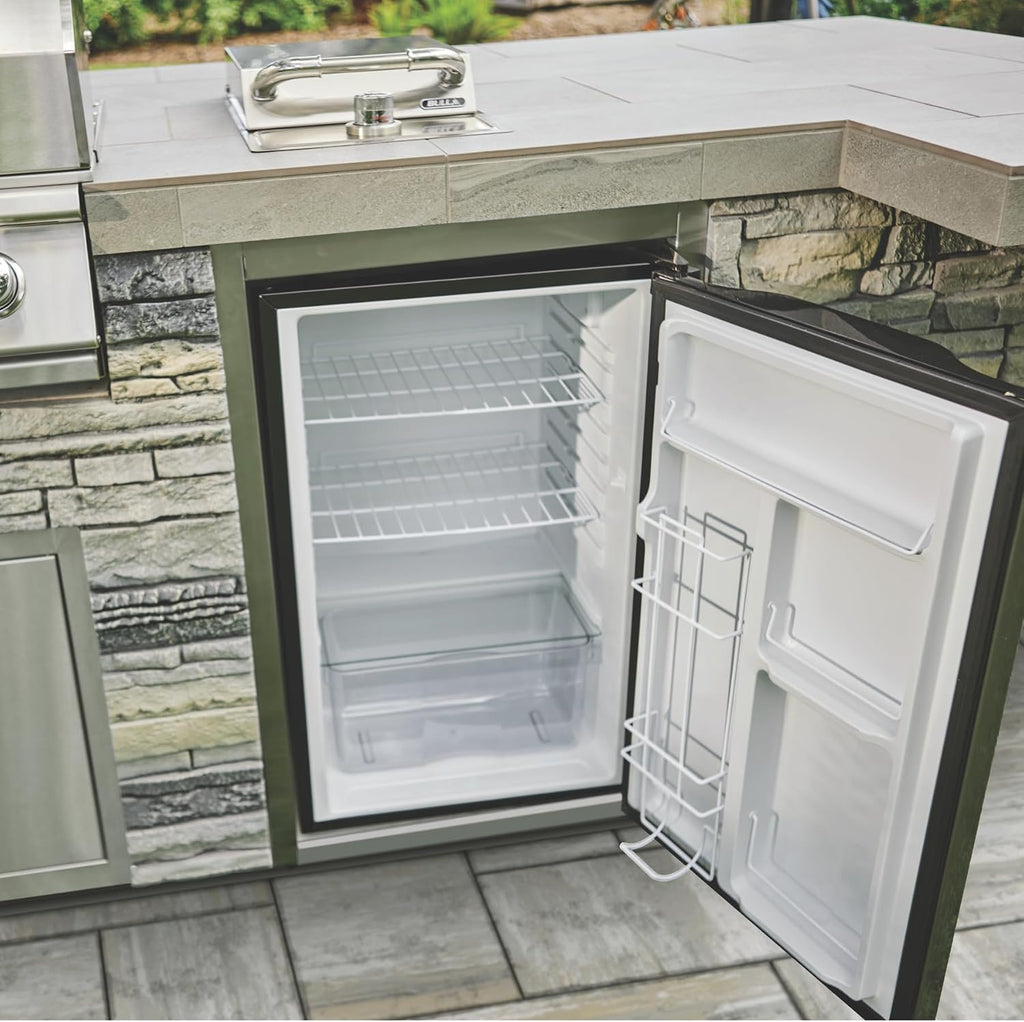 Bull Outdoor Products Contemporary Refrigerator – 4.5 cu. ft. Compact Stainless Steel Outdoor Fridge with Reversible Door and Full Temperature Control