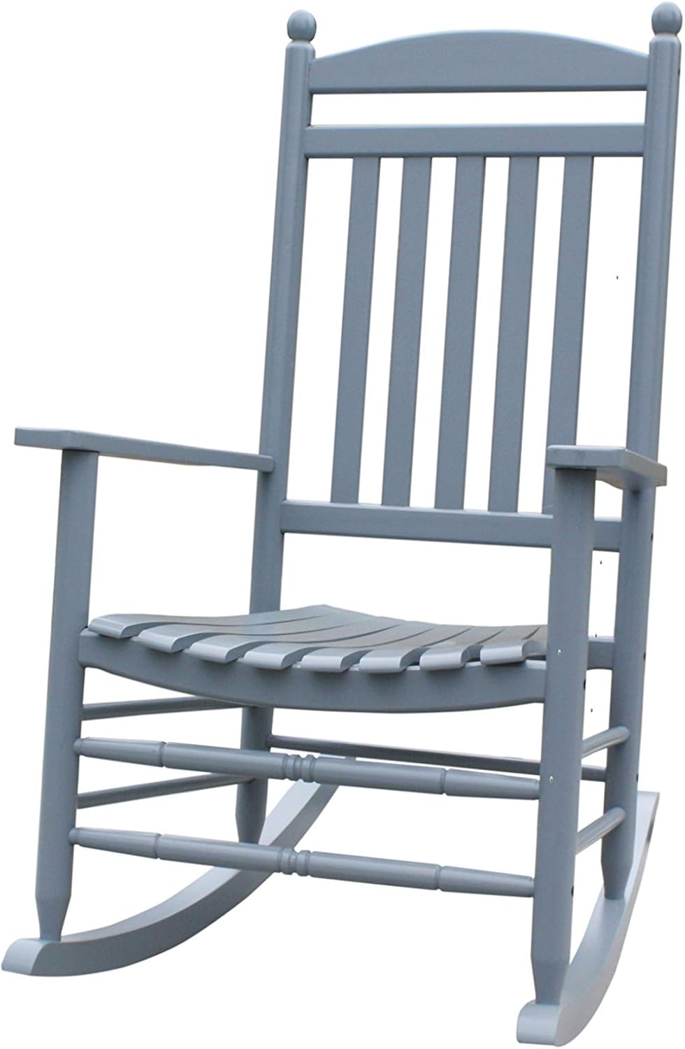 Rocking Rocker-A040GY Grey Wood Porch Rocker/Outdoor Rocking Chair -Easy to Assemble-Comfortable Size-Outdoor or Indoor Use