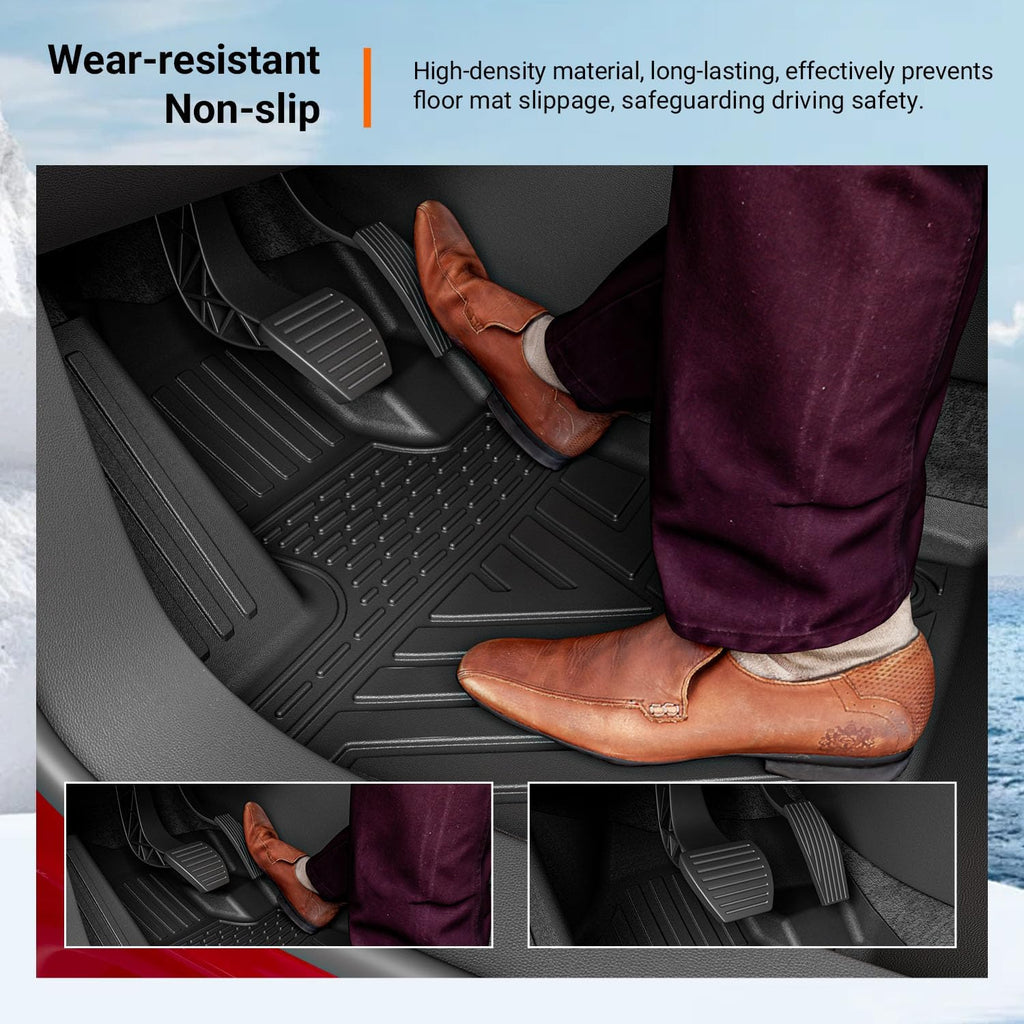 powoq Floor Mats Compatible with 2017-2025 Jeep Compass Trunk Mat Backrest Mat Cargo Liner TPE Replacement for 2017-2025 Jeep Compass Accessories (Trunk Mat+Backrest Mat+Floor Mats)