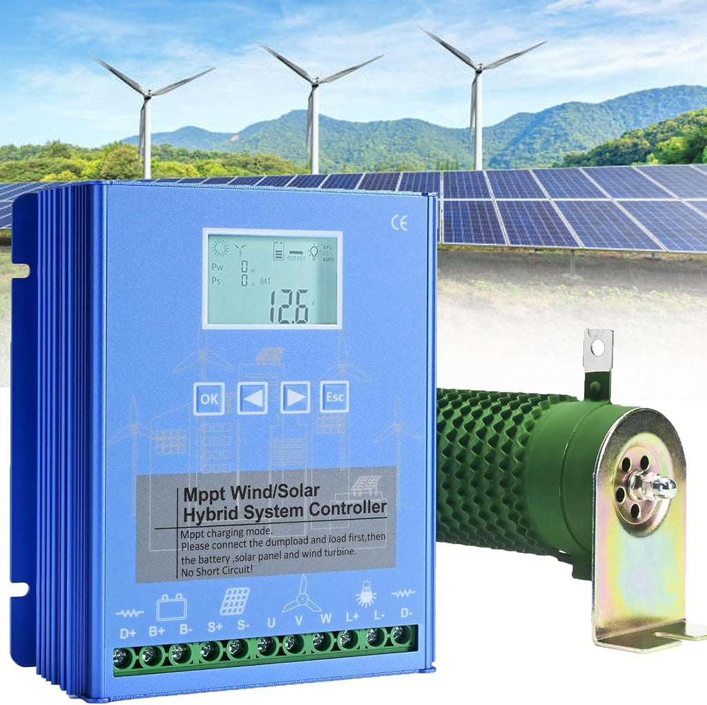 20000W Wind Solar Hybrid MPPT Charge Controller with Dump Load 10000w Wind Turbine Generator 10000W Solar Panel 12V 24V 48V Auto Regulator,12V