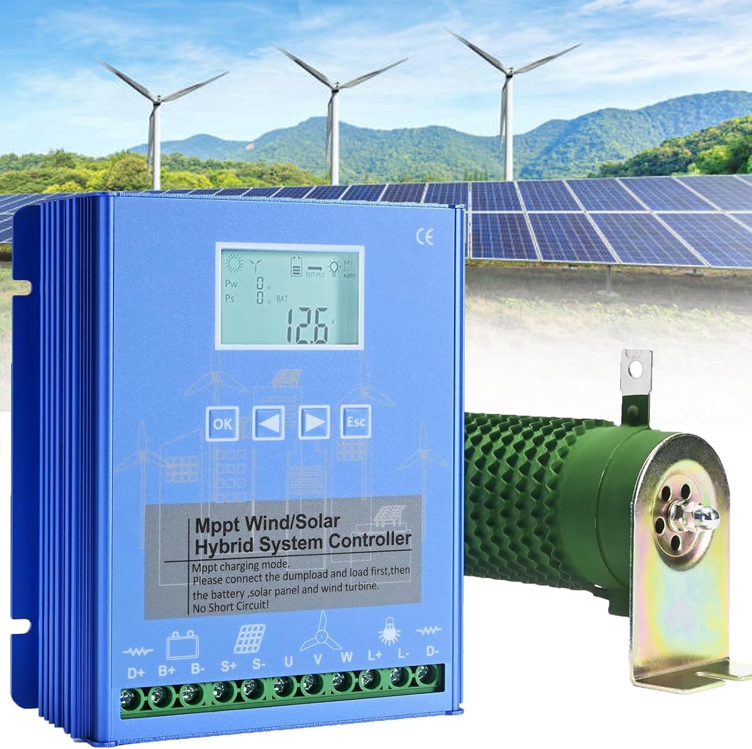 20000W Wind Solar Hybrid MPPT Charge Controller with Dump Load 10000w Wind Turbine Generator 10000W Solar Panel 12V 24V 48V Auto Regulator,12V